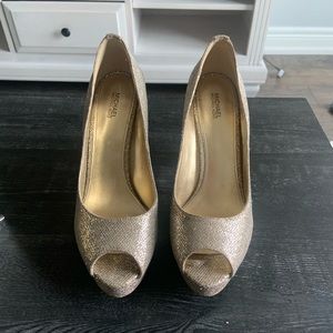 Michael Kors Gold Glitter Heels